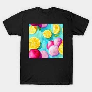 Watercolor citrus pattern design T-Shirt